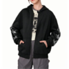 Costom Girls' Knitted Solid Star Rhinestones Hooded Sweatshirt
