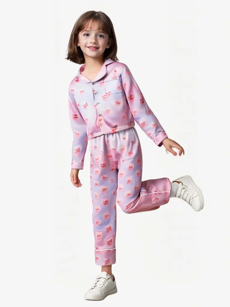 Sweetheart Cute Heart & Letter Girls' Pajama Set