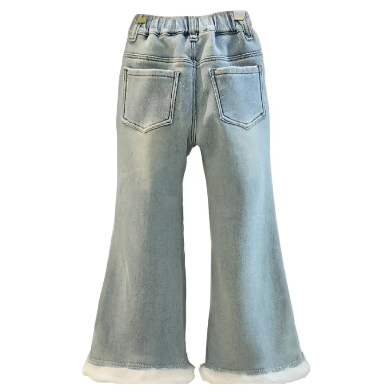 Girls Custom Padded Denim Flared Pants