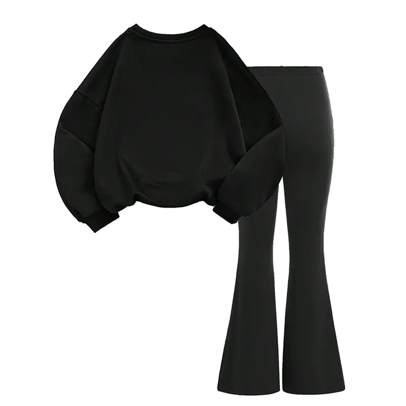 Custom Girls Sweatshirt Flared Pants Fall/Winter Set - Image 2