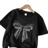 Custom Girls' Kids' Rhinestone Casual T-Shirt - Image 2
