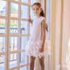 Custom Girls Sequined Tulle Dress Rainbow Color Sleeveless