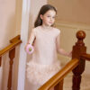 Custom Girls Sequined Tulle Dress Rainbow Color Sleeveless - Image 4
