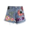 Custom Girls Sequined Tassel Denim Shorts