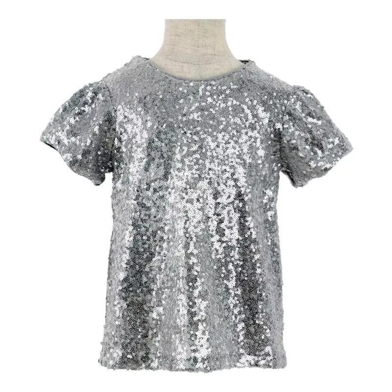 Custom Girls O-Neck sequin T-shirt