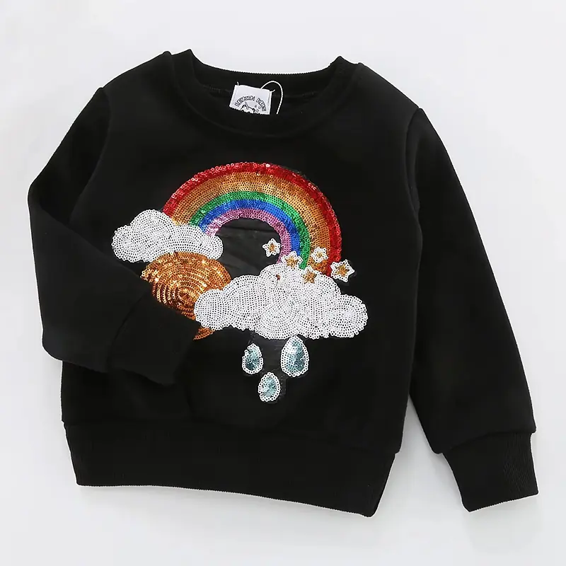 Custom Girls' Long Sleeve Sequin Sweatshirt