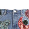 Custom Girls Sequined Tassel Denim Shorts - Image 2