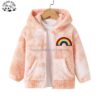 Customizable New Arrival Embroidery Children Tie Dye Zipper up Kids Fleece Girls Winter Coat With Hoodie