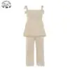 Factory Direct Price Pure Color Spaghetti Strap Soft tank Top and Pants Girls Clothing Sets Cute