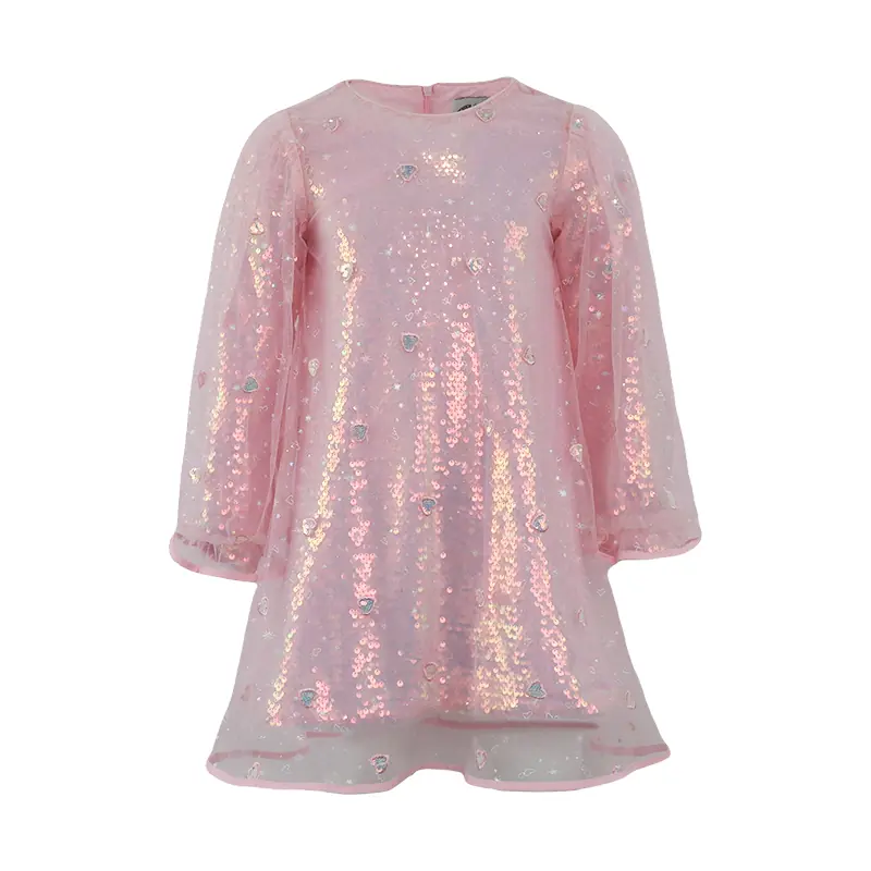 Custom Pink - toned Dreamy Sequin Dress for Girls