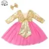 High Quality Custom Latest Design Colorful Sparkle Children Clothing Princess Dress for Girls