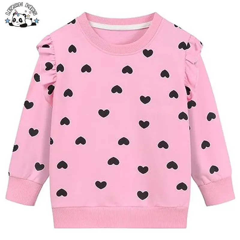 Customize Cotton Fleece Pullover Crew Neck Toddler Girls Hoodies Sweatshirts Sweatshirts