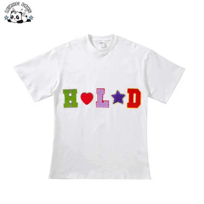 Custom Kids Cotton T-Shirt Summer Holidays Casual Patchwork Design Girl Short Sleeves for Toddlers
