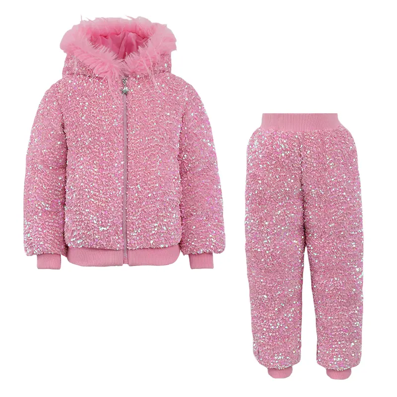 Girls' Sequin Hooded Padded Suit
