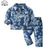Kids Clothing Wholesale Kids Denim Jackets Flower Print Spring Autumn Boy Set