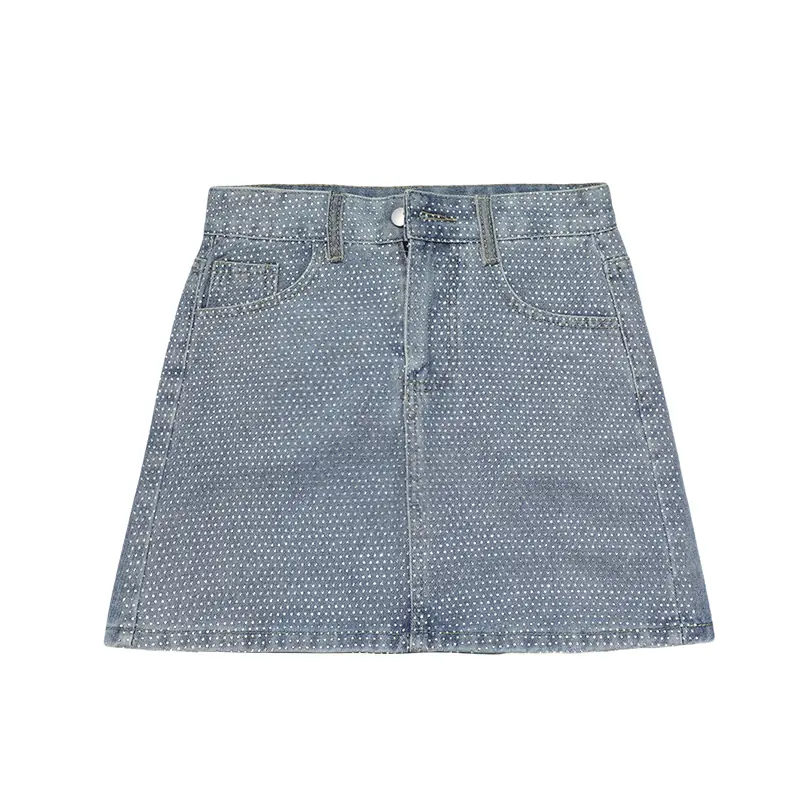 Wholesale Girls Summer Half-Line Breathable Denim Short Skirt