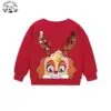 Wholesale Customization Pure Cotton Sequined Deer Transfer Printing for Girls Kids T-shirt Garment