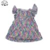 Customizable Wholesale New Innovations Latest Design Puff Sleeve Colorful Sequin Princess Girl Dress