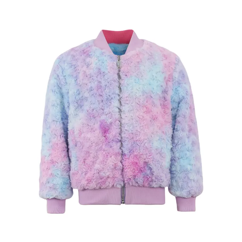 Custom Girls Tie Dye Design Pink Trim Accents Girl Jacket