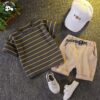 Customizable Baby Boys Short Sleeve T-shirt Tops&amp Pants Outfit 2pcs Set Casual Clothes Sets