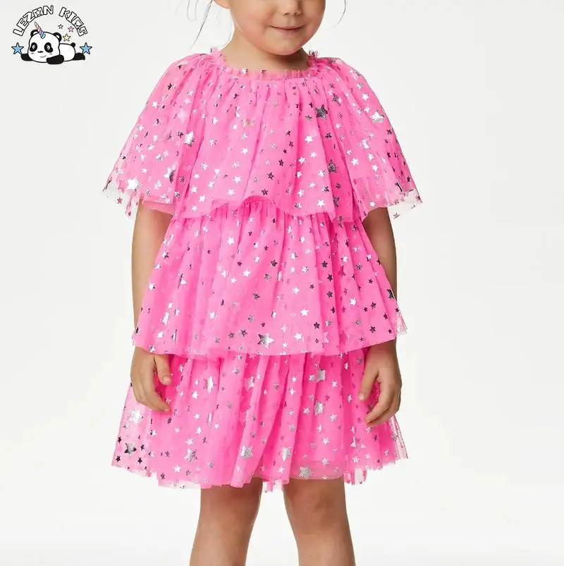 Girl Cake Design Party Gown Fancy Dress Flower Girl Dresses Children's Cake Skirt Dress