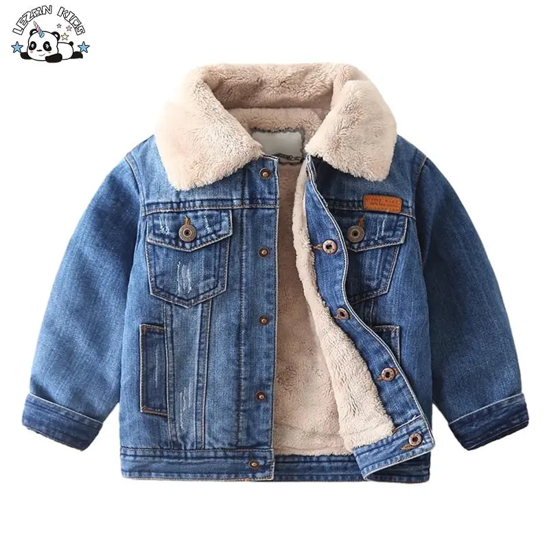 OEM Kids Winter Toddler Denim Jacket Children's Warm Jeans Clothes Kids Winter Coats
