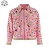 Customizable New Style Pink Colorful Gems Decoration Jeans Zip Jacket Girls Denim Jacket for 2-14T