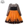 Customizable New Arrivals Colorful Long Sleeves Girls Dress Soft Cotton Halloween Costume Kids Dress