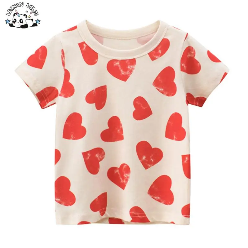 Custom Logo Designed Cotton T-Shirt Kids Short Sleeve Casual Style Girls' Clothing for Festival Mother's Day Toddler