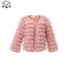 Customizable High Street Spring Tutu Layers Cardigan Tweed Kid Coats Jacket for Girls
