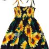 Customizable Summer Sleeveless  Floral Beach Casual Sundress Girls Dress for 2-14 Years Children
