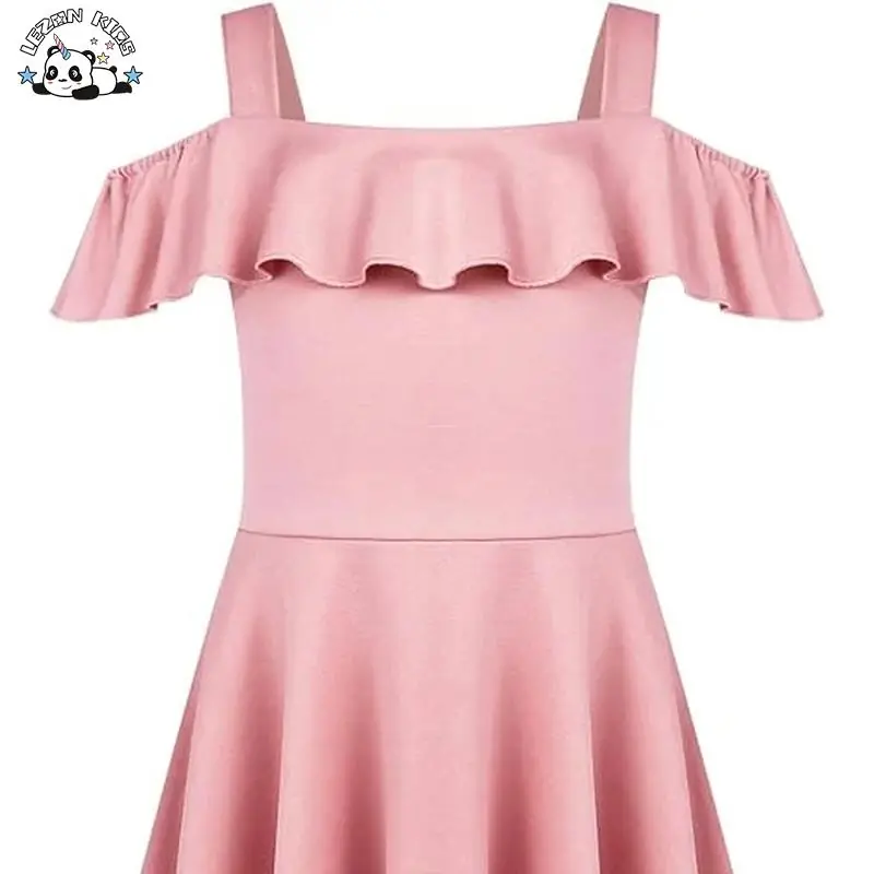 New Customization Pure Sweet pink Long Frock Little Princess Kids Satin Dress for Valentine's Day