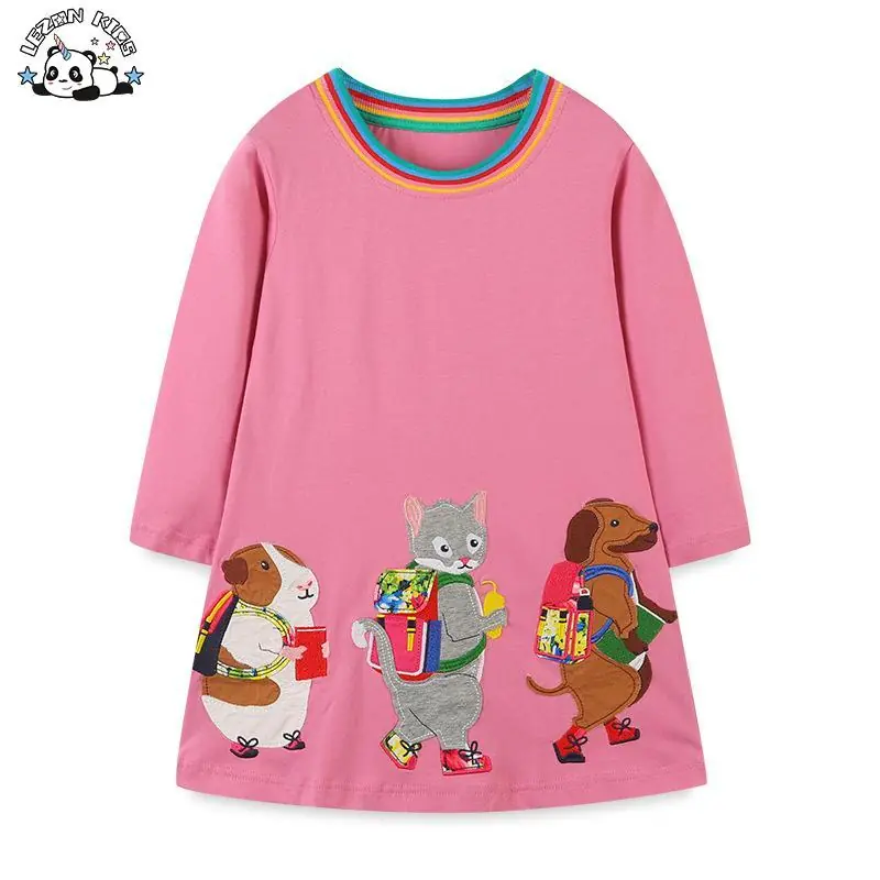 Customizable High Quality Toddler Girl Clothes Cotton Long Sleeve Girls Dresses Kids Clothes Girls Dress