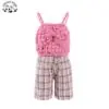 Factory Direct Price pink Spaghetti Strap Bow and Shorts Casual Girls Clothing Sets Girl Outfit Set 2pcs