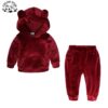 Children's Clothe Set Spring Autumn Boy's Hoodie Two-Piece Golden Velvet Girls' Sportswear