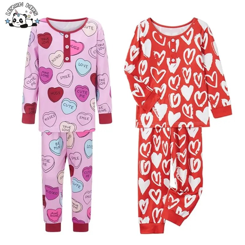 Customized Logo Happy Mother's Day Long Sleeve Sweat Heat Pajamas Set for Mother Daughter