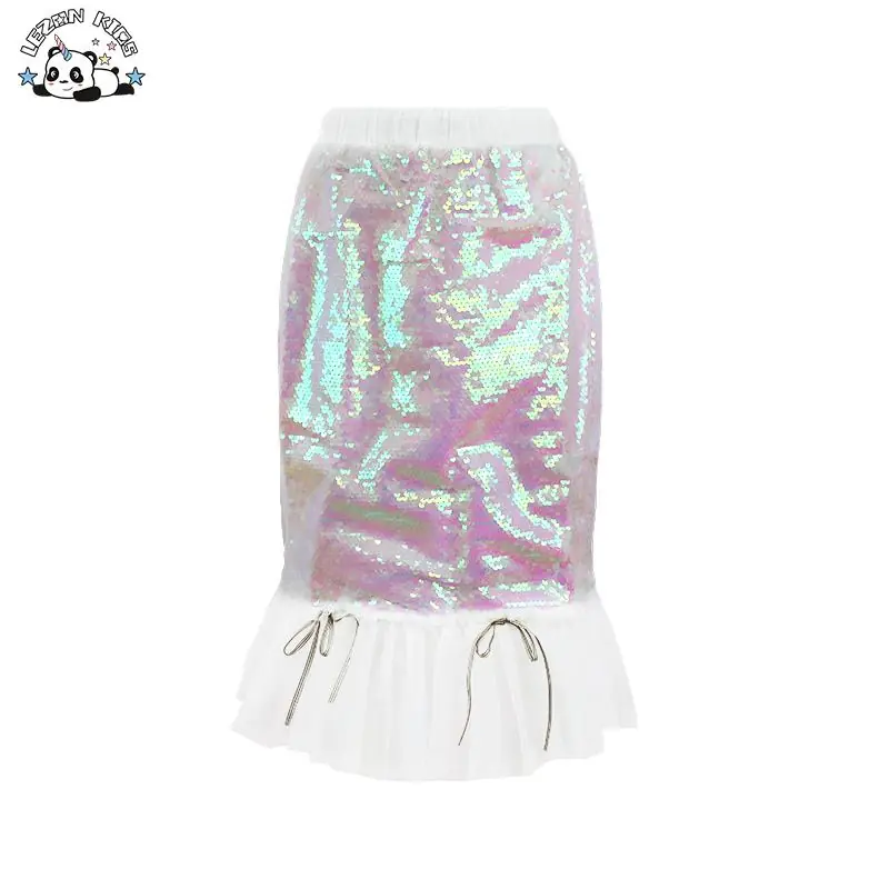 ODM OEM Custom Summer New Style Girls Mermaid Princess Dress Sequined Mesh Girls Fishtail Skirt