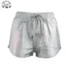 Customized Metallic Fabric Kids Shorts High Waist Toddler Baby Solid Color Casual Girls Shorts