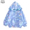 Customizable OEM Girls Jacket Rainbow Stars Unicorn Zipper up Windbreaker