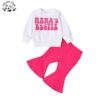 OEM Customizable LOGO Letter Printing Casual 2pcs Little Girls Clothing Sets for Mother's Day