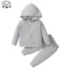 Customizable New Arrival Long Sleeve Hoodies and Pants Kids Jacquard Clothing Sets for Children Girls Body Suit - Image 2