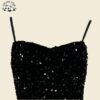 Custom Kids Girls Fashion Clothes Black Sequins Dress Girls Sling Dress - Image 2