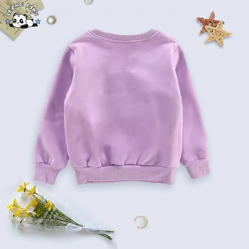 Wholesale 100% Cotton Pullover Sequin Fuzzy Unicorn Sweatshirt Girls Hoodies Sweatshirts - Image 2