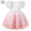 OEM Customizable Wholesale New Product Cute Color Gradient Soft Tulle Kids Princess Girl Dress - Image 2