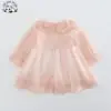 Customized Long Sleeve Casual Cute Pink Baby Girl Tulle Winter Kids Dresses for Girls - Image 2