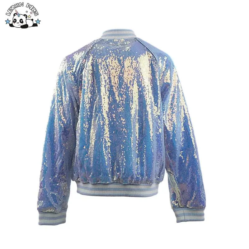 Customized Color Jacket Clothing Kids Girls Sequin Bomber Jacket for Girls and Boys - Image 2