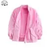 Custom Designs Fall Winter Waterproof Girls Water Resistant Bomber Jacket - Image 2