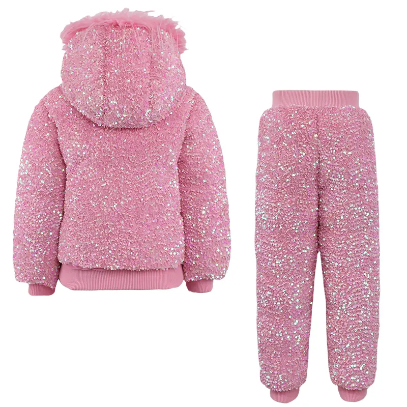 Girls' Sequin Hooded Padded Suit