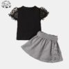 Customized Summer Outfit T Shirt Skirt Set Kids Two-Piece Girls Clothing Set for Summer - Image 2