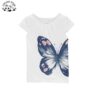 Customizable Wholesale OEM Soft Butterfly  Printed T Shirt Denim Short Pants Girls Summer Daily Set - Image 2